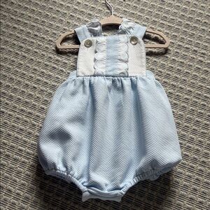 Sweet Light Blue Baby Romper with Bow